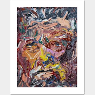 Abstract Expresstionist Man Face 399 Posters and Art